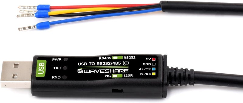 Waveshare Wavesahre USB to RS232/485 Serial Cable, Original FT232RNL Chip, Compatible with Mac, Linux, Android, Win11/10/8.1/8/7, Onboard Power and Signal Indicators, Multi-OS Compatible & Device Applicable - Image 1